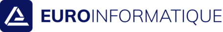 Logo Euro informatique bleu avec fond transparent